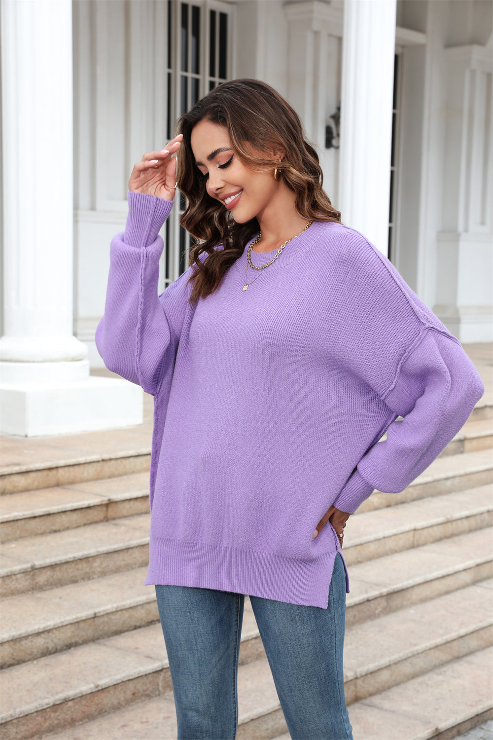 Round Neck Long Sleeve Sweater