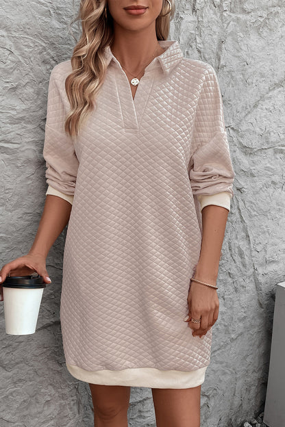 Johnny Collar Dropped Shoulder Dress