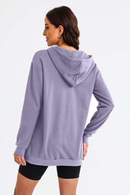 Drawstring Half Zip Hooded Dress