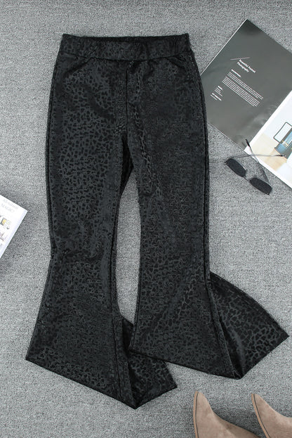 Leopard High Waist Bootcut Pants