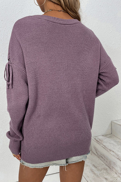 Round Neck Dropped Shoulder Sweater