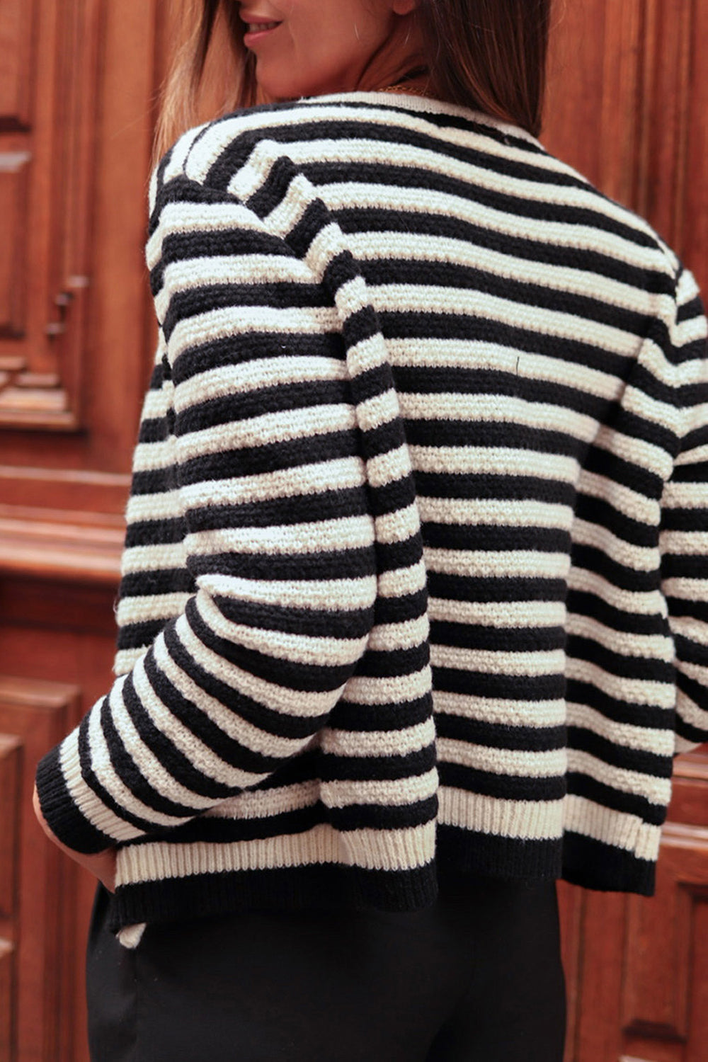 Striped Button Down Cardigan