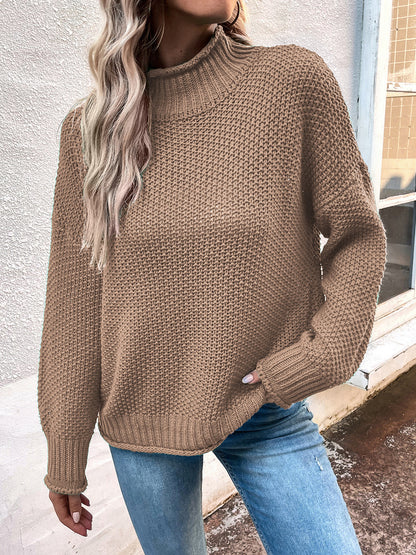 Roll Hem Drop Shoulder Sweater