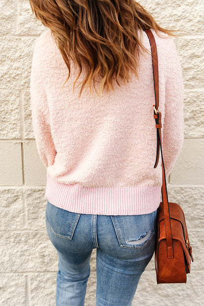 Mock Neck Quarter Button Sweater