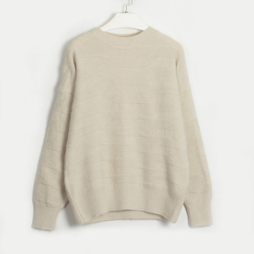 Round Neck Dropped Shoulder Sweater