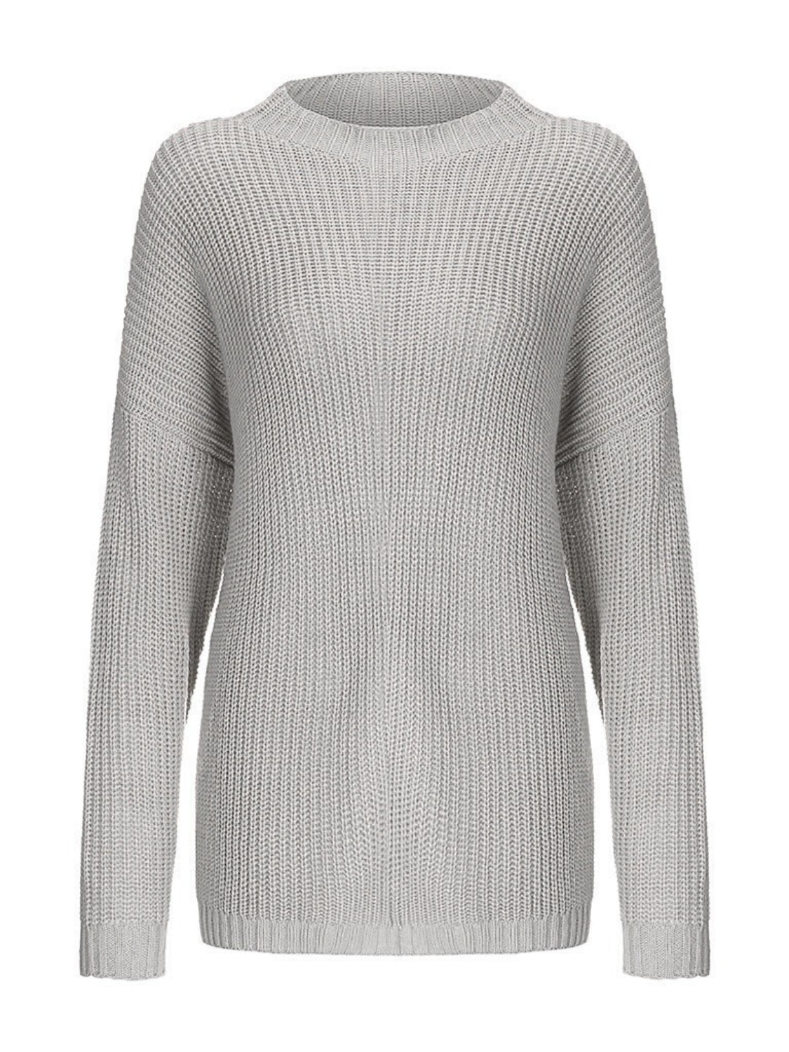 Round Neck Drop Shoulder Sweater