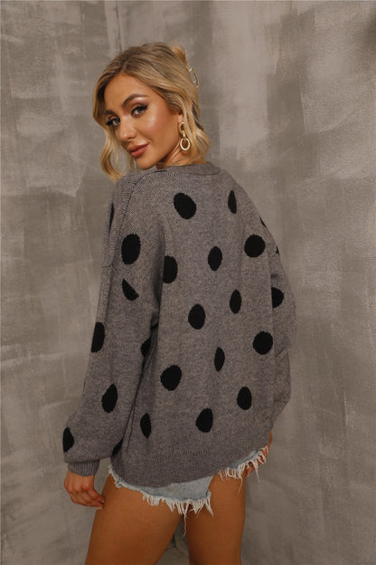 Polka Dot Open Front Cardigan