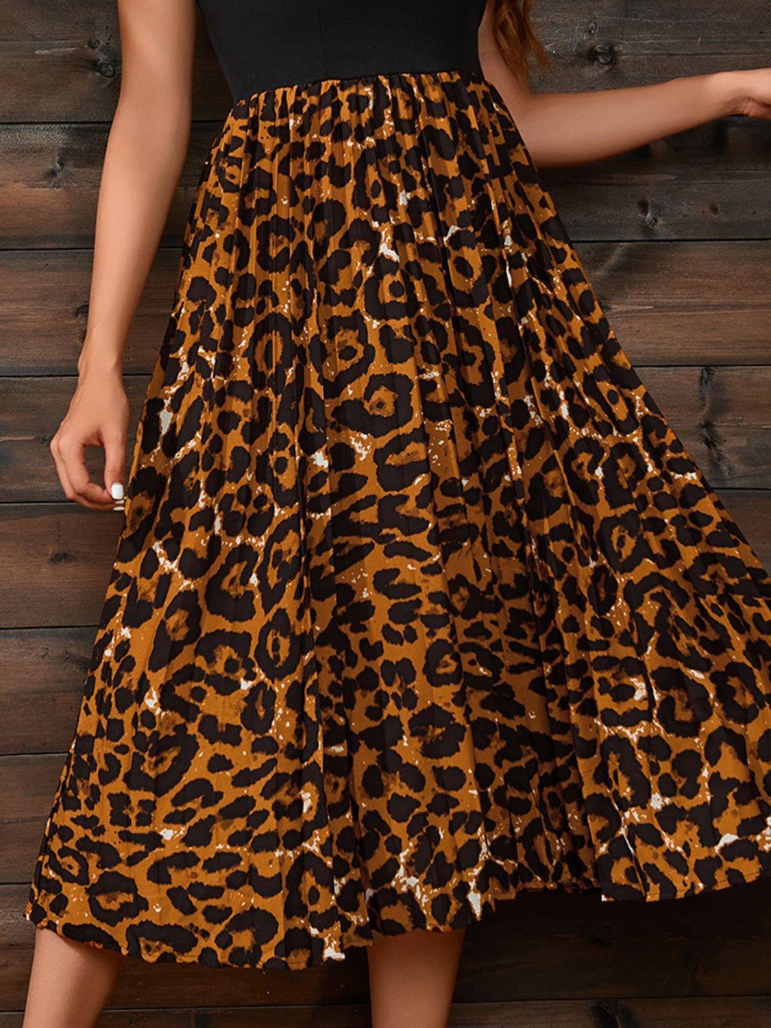 Crisscross Leopard Spaghetti Strap Dress