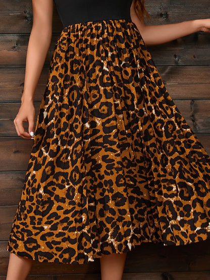 Crisscross Leopard Spaghetti Strap Dress