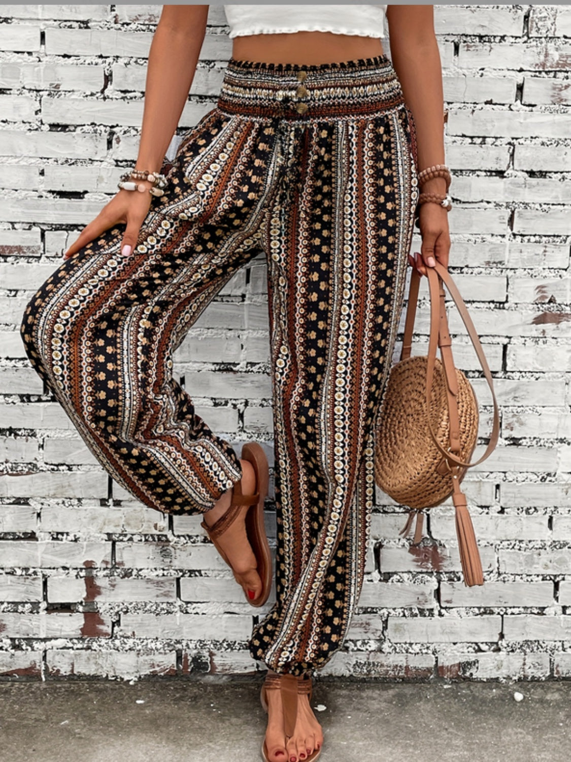 Printed High Waist Pants