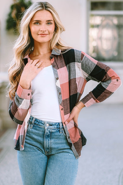 Plaid Button Up Long Sleeve Shirt